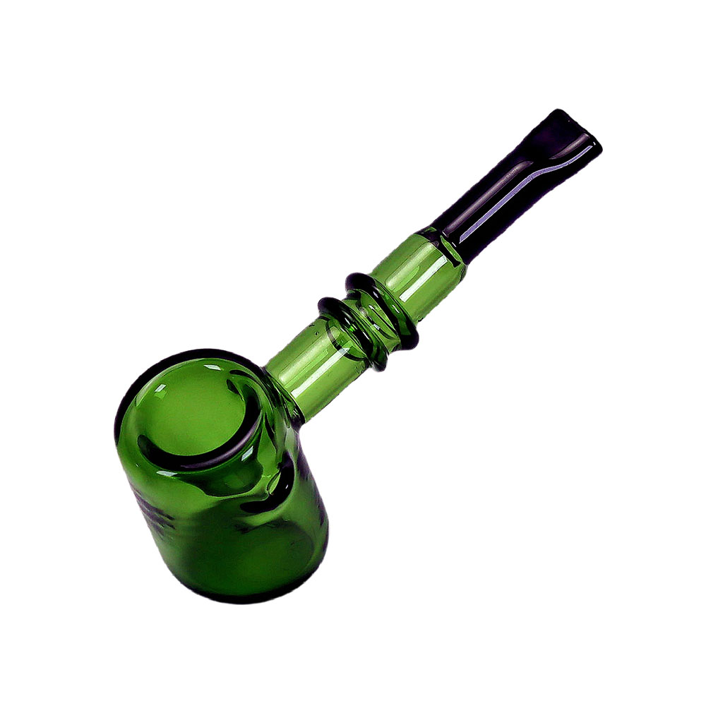Classic Sherlock Shape Hand-Blown Borosilicate Glass Hand Pipe with Deep Spoon for Marrijuana