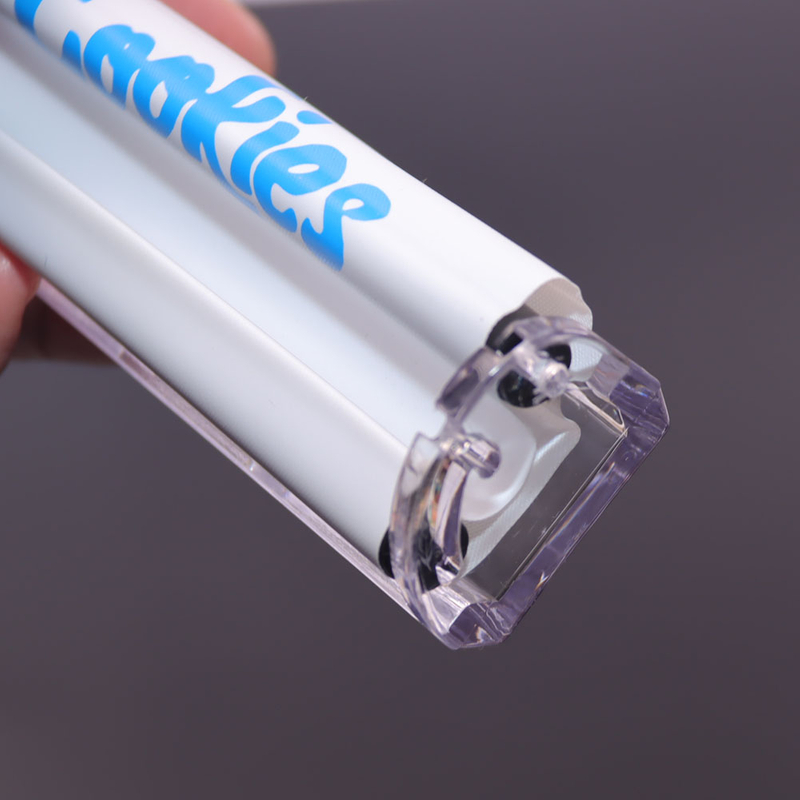 2 Pack Cookies Brand Portable Manual Cigarette Rolling Machine Clear Acrylic Frame with White Rubber Roller Easy to Use Compact Rolling Tool for On-the-Go Use