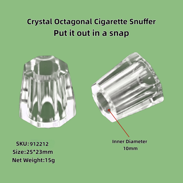 Crystal Cone Cigarette Snuffer Transparent Cigarette Extinguisher Octagonal Cone Cigarette Snuffer for Home Bar