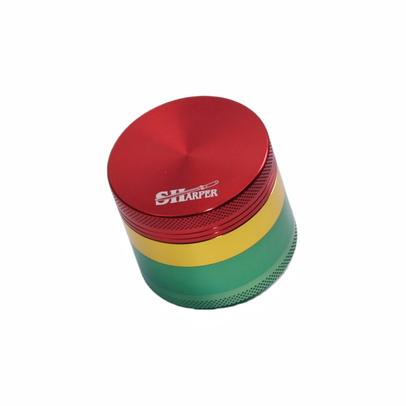 Shaper 2.0” Rasta 4 Layer Solid Aluminum Sharp Teeth Tobacco Spice Herb Grinder Handmuller Crusher Shredder