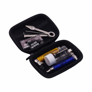 5pcs Glitter Spring Metal Tobacco Pipe 3-in-1 Multi-Function Tool Travel Smoking Pipe Kit
