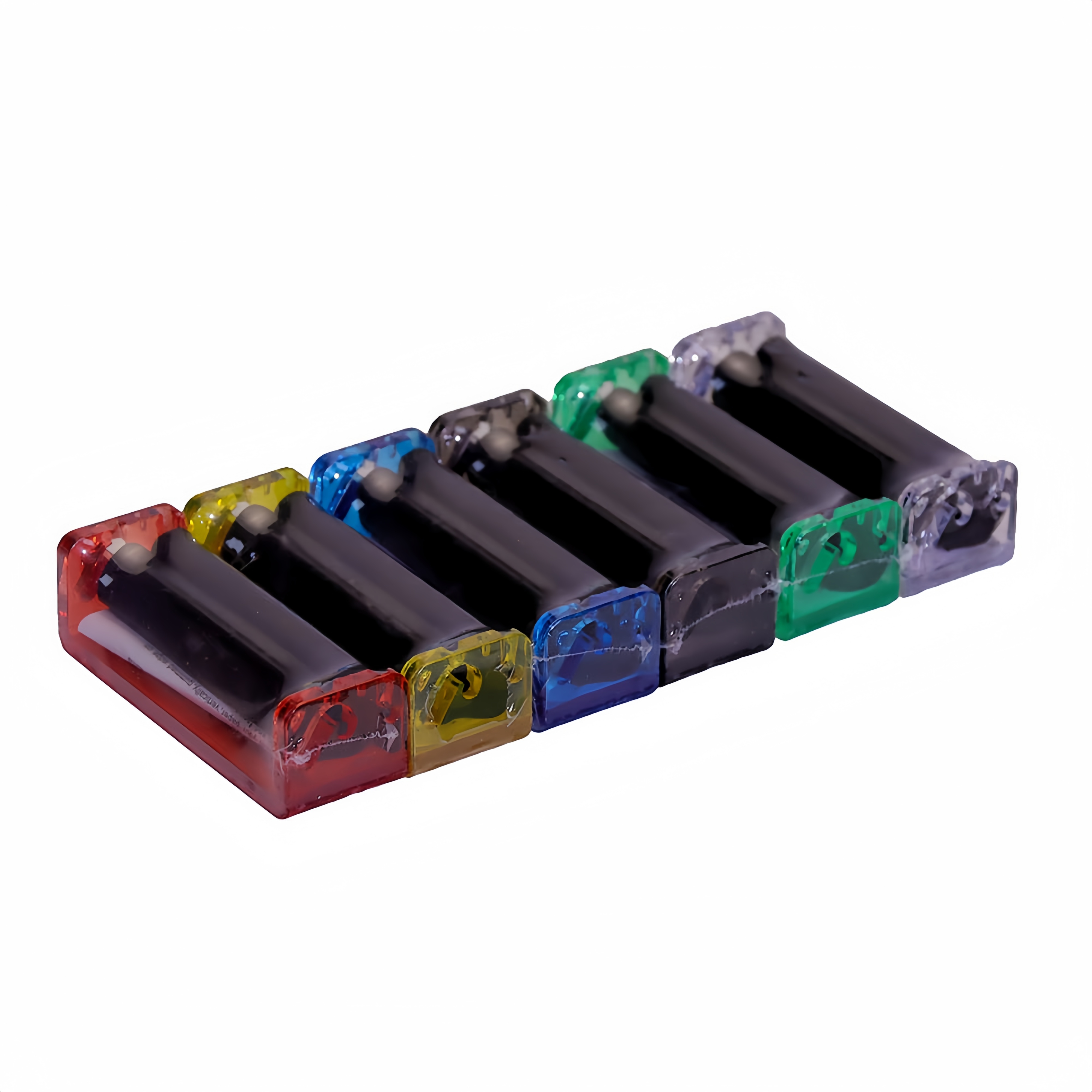 6-Pack Portable Manual Multicolor Plastic Cigarette Rolling Machines Tobacco Rollers