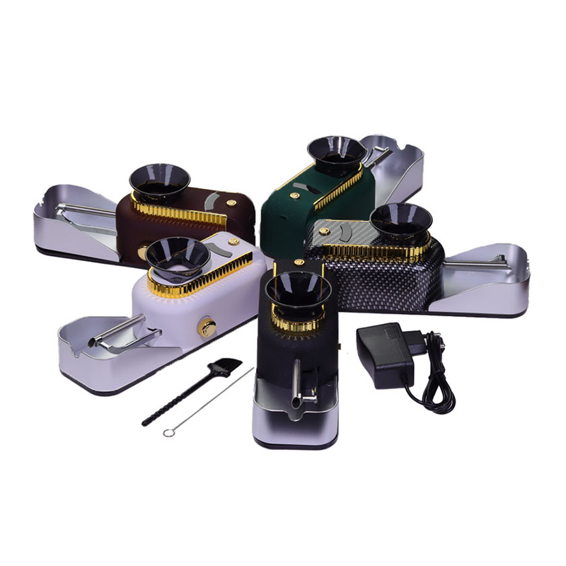 Premium Electric Cigarette Rolling Machine Automatic Tobacco Injector Adjustable Tightness DIY Cigarette Maker with Elegant Purple & Gold Design for Smooth and Consistent Rolls