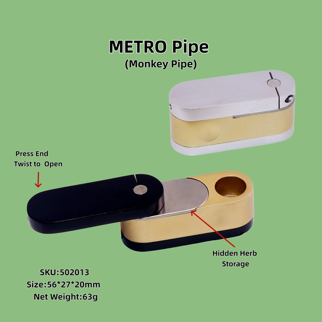 Durable Portable High Tech Pipes Metro Pipe with Hidden Srorage Pocket Pipe with Stash Box