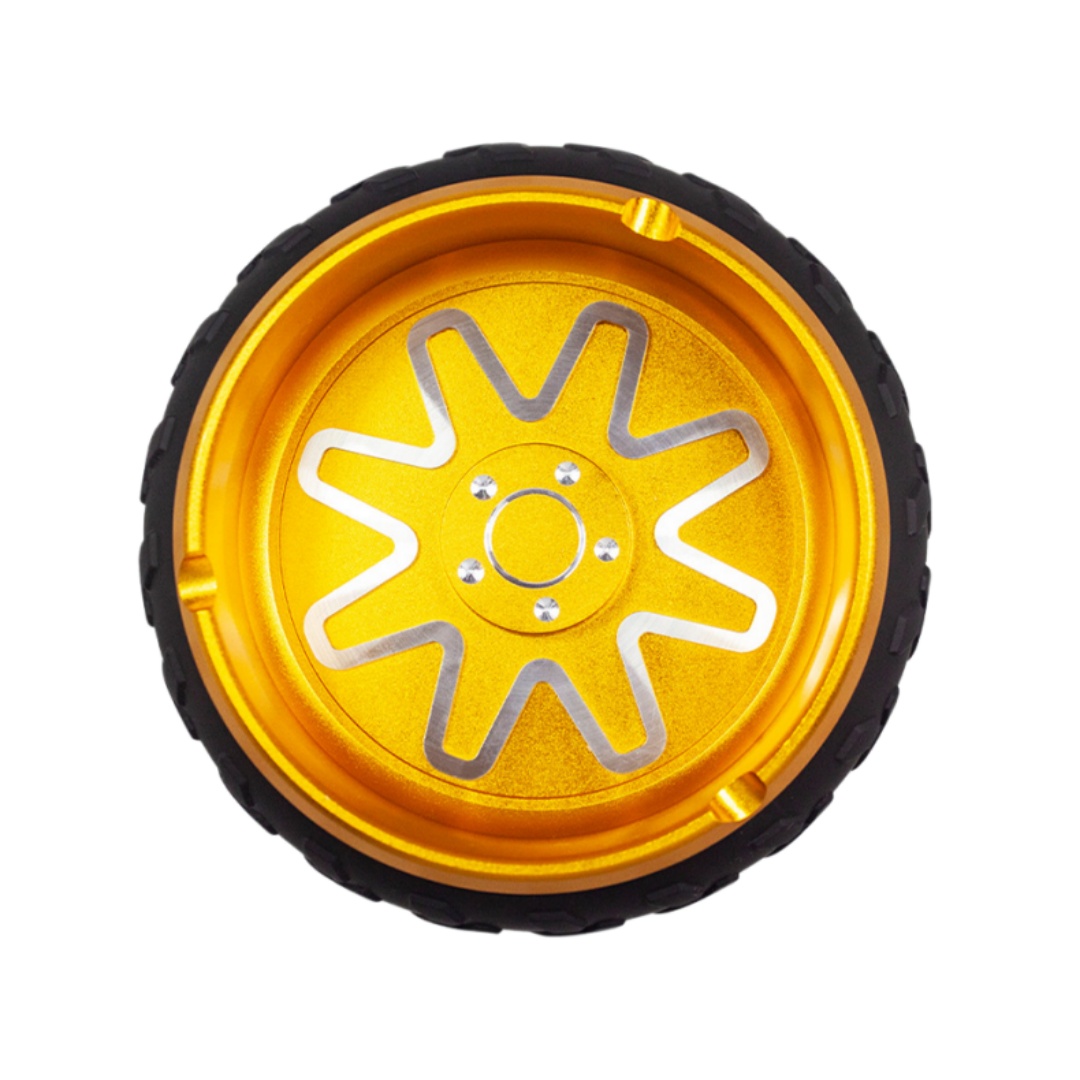4.8 inches Portable Durable Premium Luxury Heavy Duty CNC Machined Anti-Slip Tire Shaped Ashtray with Cigarette Holder