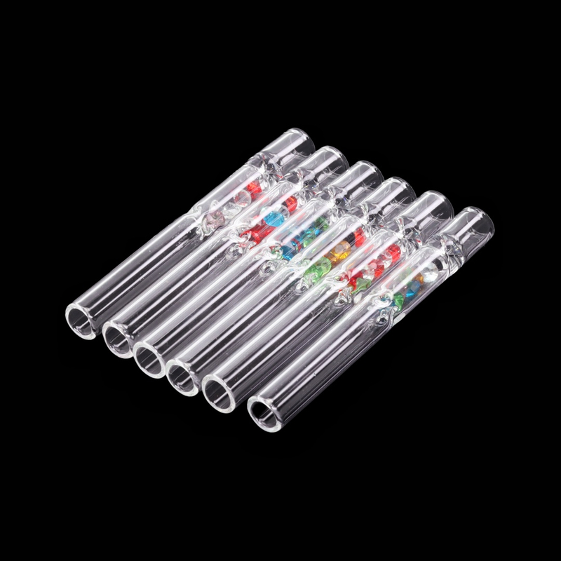 Glass One Hitter with Sparkling Gem Stones Portable Hand Pipe with Diamond Crystal Decoration OG Chillum