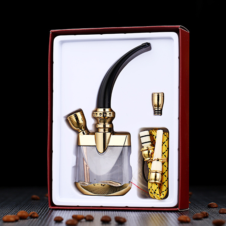 2-in-1 Water Filtered Pipe Mini Hookah Water Pipe Dual-use Tobacco Pipe Acrylic Water Pipe