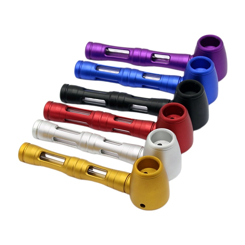 Durable Portable Aluminum Metal Detachable Tobacco Pipe With 2 Booklets Pipe Screen & Rod for Smoking