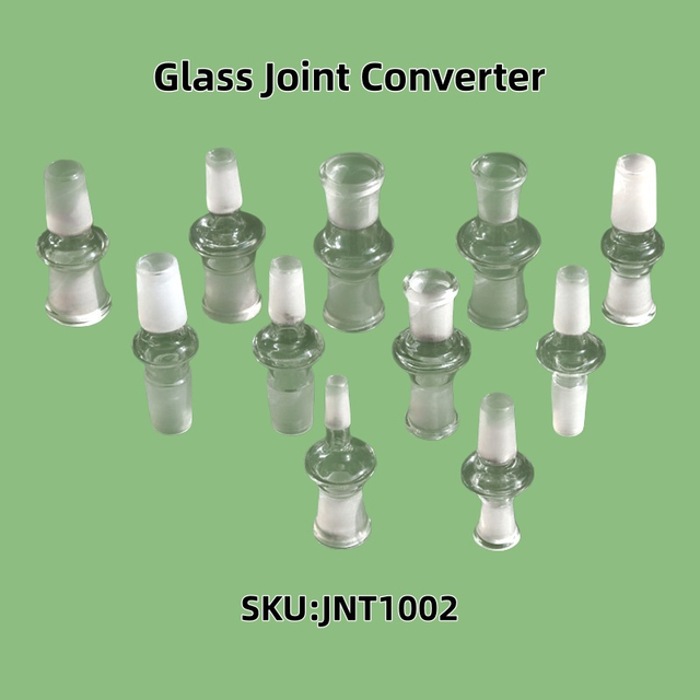 Heat Resistant Frosted Female to Male Standard Borosilicate Glass Connector Reducer Converter for Bongs and Pipes and Rigs with Travel Plastic Box