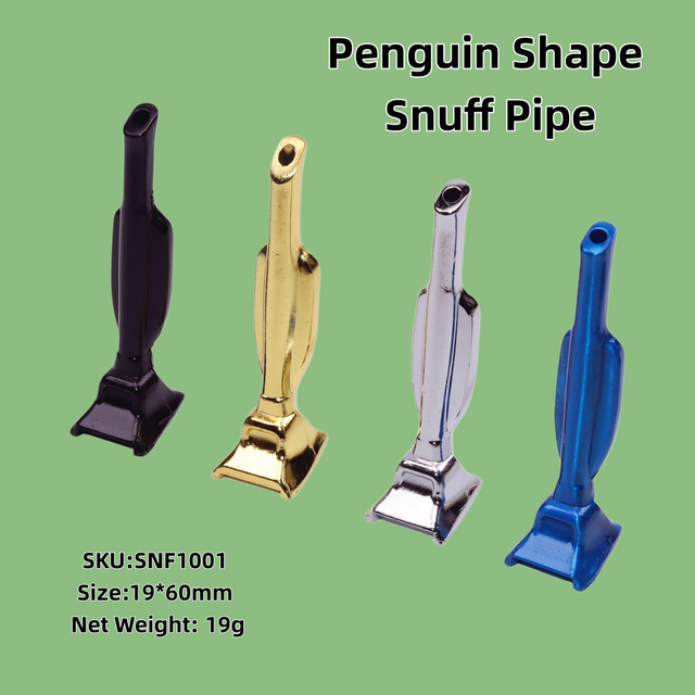 Penguin Shaped Metal Nasal Snuff Pipes Portable Snuff Accessory Snuff Tool