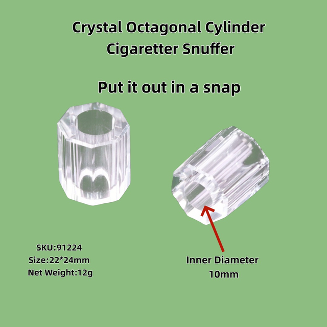 2 Pack Crystal Octagonal Cylindrical Instant Cigarette Snuffer Extinguisher Smoke Stop for Ashtrays for Home Office Bar Smoking Accessories Gifts