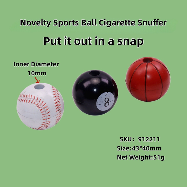 Resin Novelty Sports Ball Billiards 8 Ball Baseball Basket Ball Golf Cigarette Extinguisher Snuffer for Ashtray