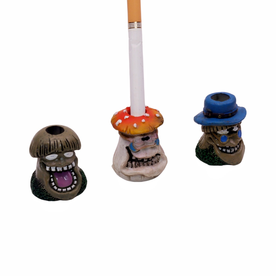 Resin Hand Painted Novelty Funny Mushroom Cigarette Snuffer Cartoon Character Cigarette Extinguisher Home Weird Resin Smoking Accessories