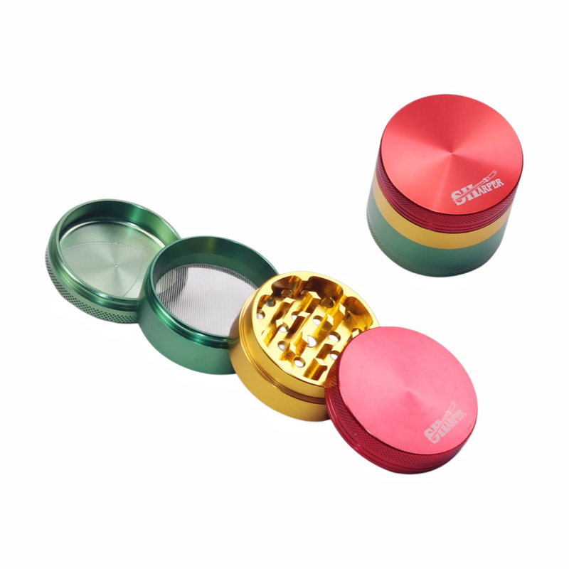 Shaper 2.0” Rasta 4 Layer Solid Aluminum Sharp Teeth Tobacco Spice Herb Grinder Handmuller Crusher Shredder