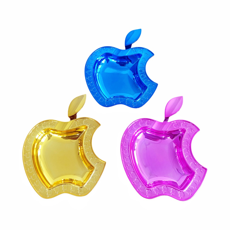Portable Durable Premium Luxury Apple Shaped Mirror Blue Zinc Alloy Cigar Ashtray for Home Office Gift
