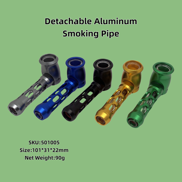 4.13 Inch Multi Color Optional Removable and Easy-to-clean Explosion Proof Glass Core Hollow-carved Design Shaped Aluminum CNC Tobacco Pipes With Pipe Screens And Pipe Cleaners