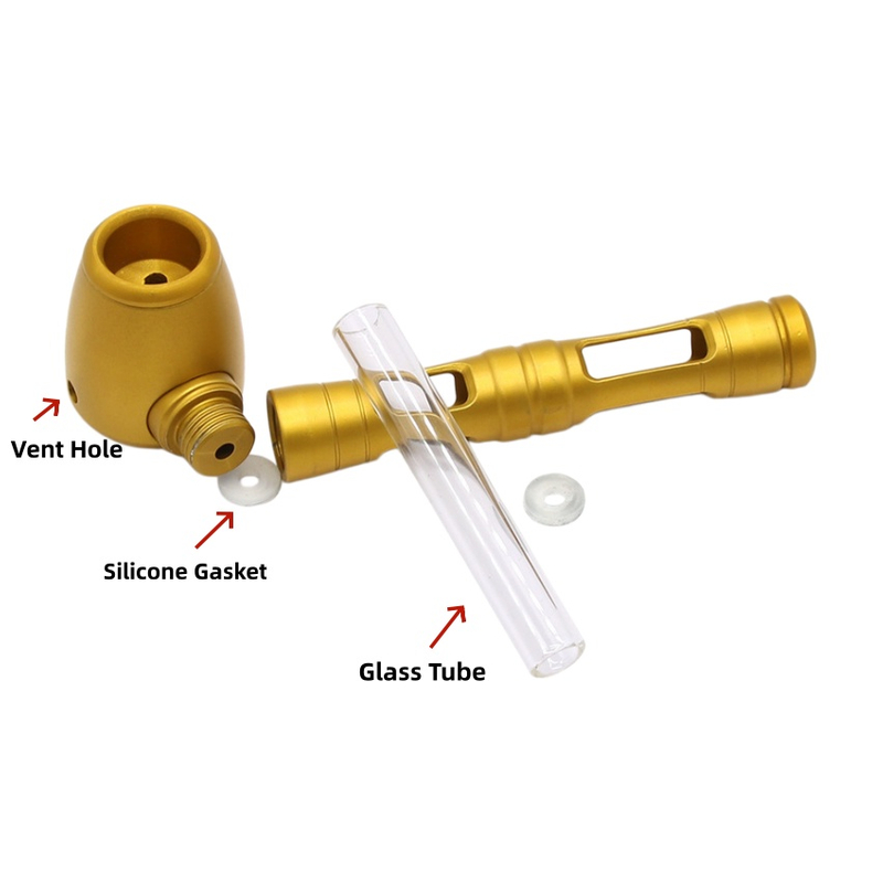 Durable Portable Aluminum Metal Detachable Tobacco Pipe With 2 Booklets Pipe Screen & Rod for Smoking