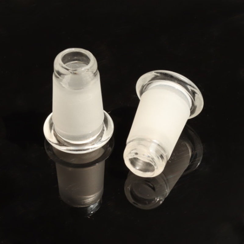Heat Resistant Frosted 14mm Female to 18mm Male Standard Borosilicate Glass Joint Adapter Converter for Bongs and Pipes with Travel Plastic Box
