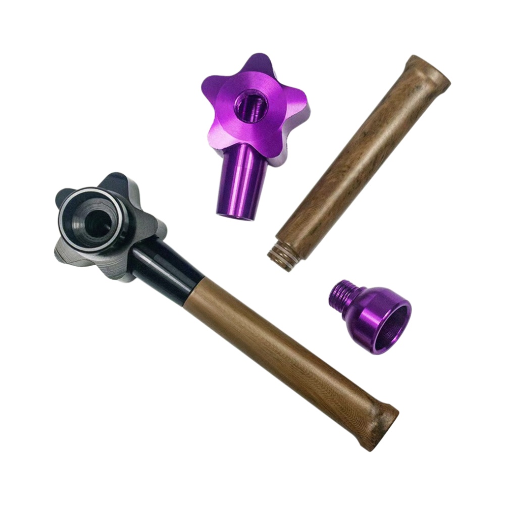 5pcs Shiny Metal Tobacco Pipe 3-in-1 Multi-Function Tool Travel Smoking Pipe Kit With Pipe Screen for Weeds