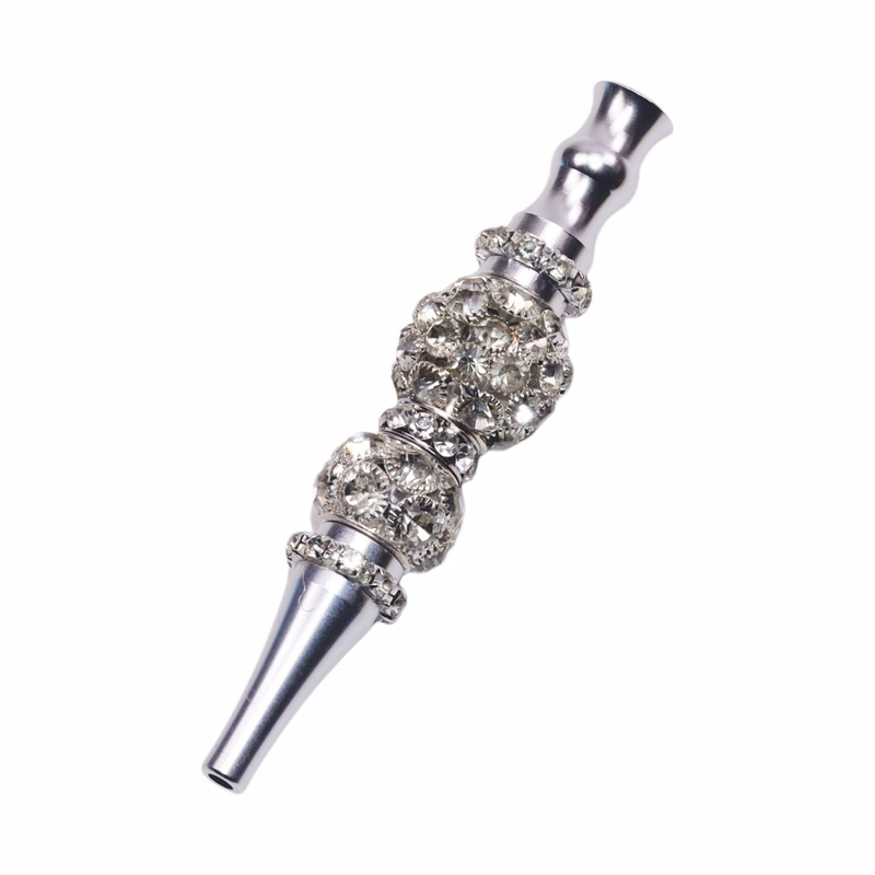 Sparkly Rhinestone Mouthpiece for Hookah Bling Bling Crystal Shisha Pipe Fashion Metal Blunt Holder for Party Bar Hookah Tips