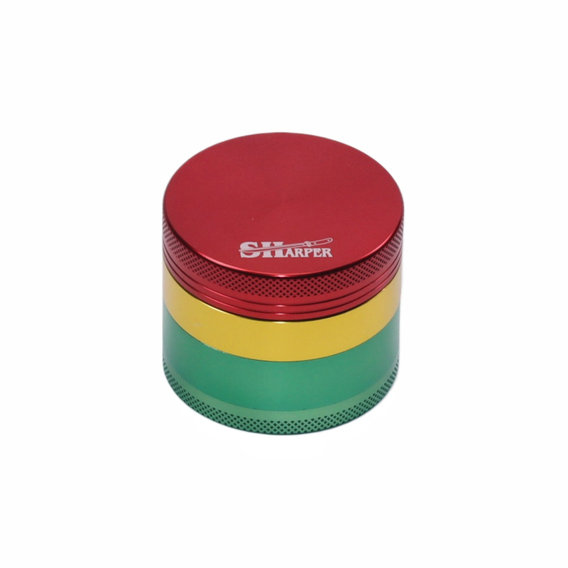 Shaper 2.0” Rasta 4 Layer Solid Aluminum Sharp Teeth Tobacco Spice Herb Grinder Handmuller Crusher Shredder