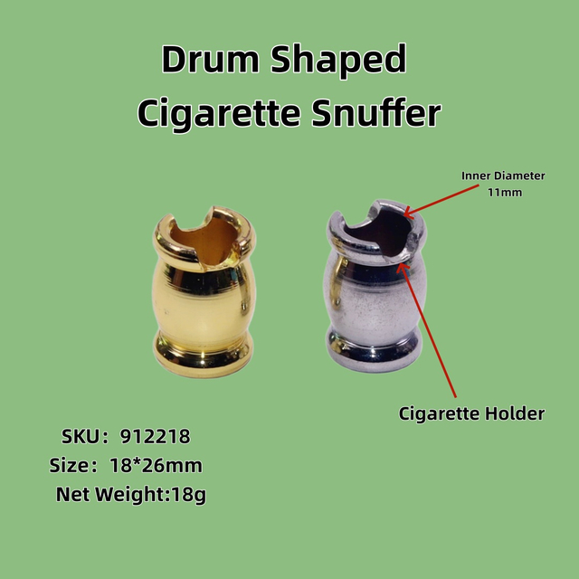 Drum Shaped Portable Durable Metal No Ash Cigarette Extinguisher Smokeless Cigarette Snuffer for Ashtray Bar
