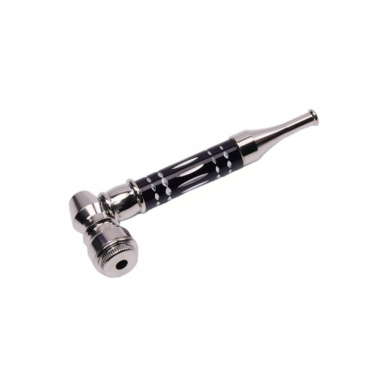 8-Pack Diamond Cut Metal Tobacco Pipe Smoking Kit With Pipe Screen Tool Brush Cleaning Tool Metal Rod Travel PU Case for Smoking Gift 