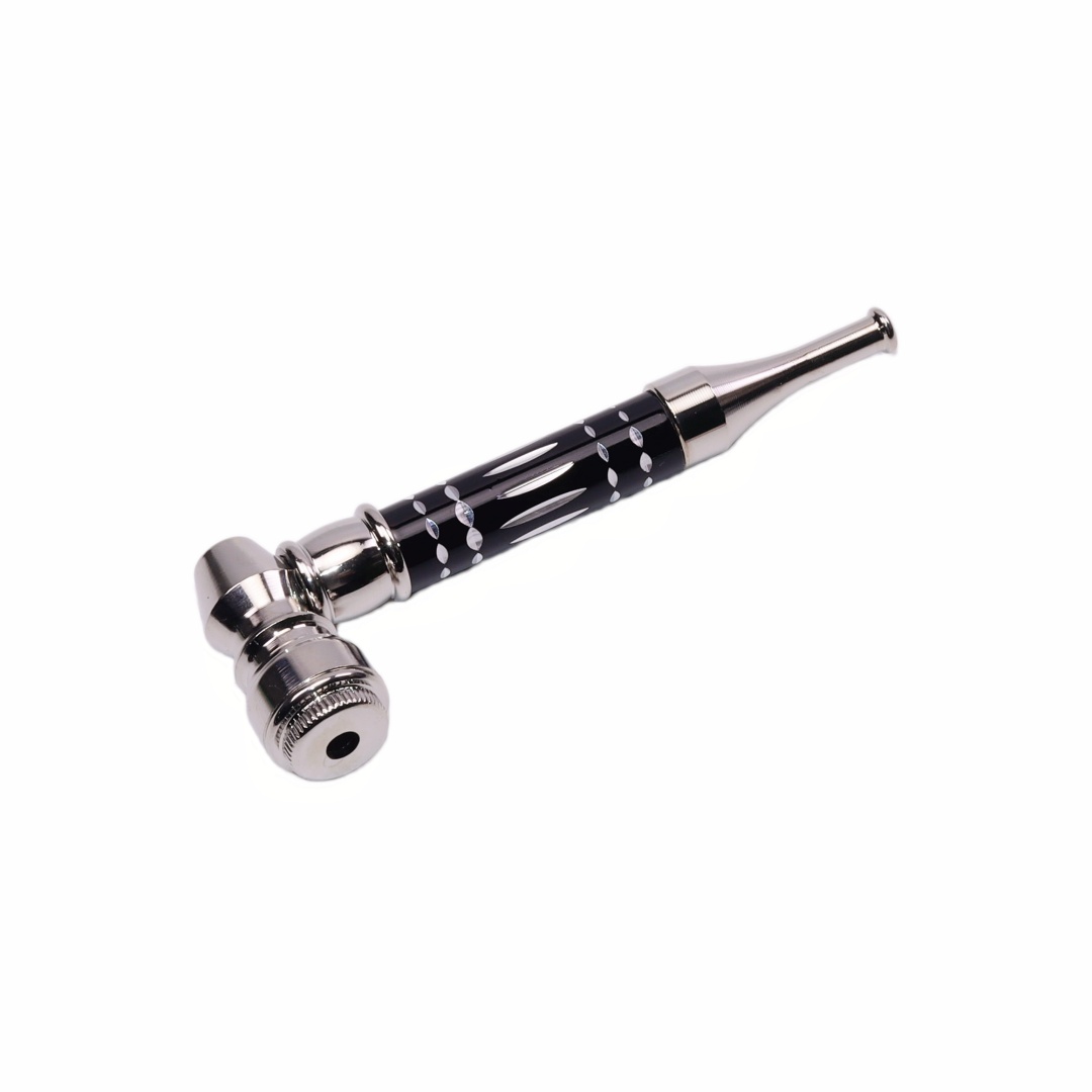 8-Pack Diamond Cut Metal Tobacco Pipe Smoking Kit With Pipe Screen Tool Brush Cleaning Tool Metal Rod Travel PU Case for Smoking Gift 