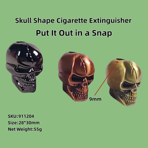 SKull Shaped Metal No Ash Cigarette Extinguisher Smokeless Cigarette Snuffer