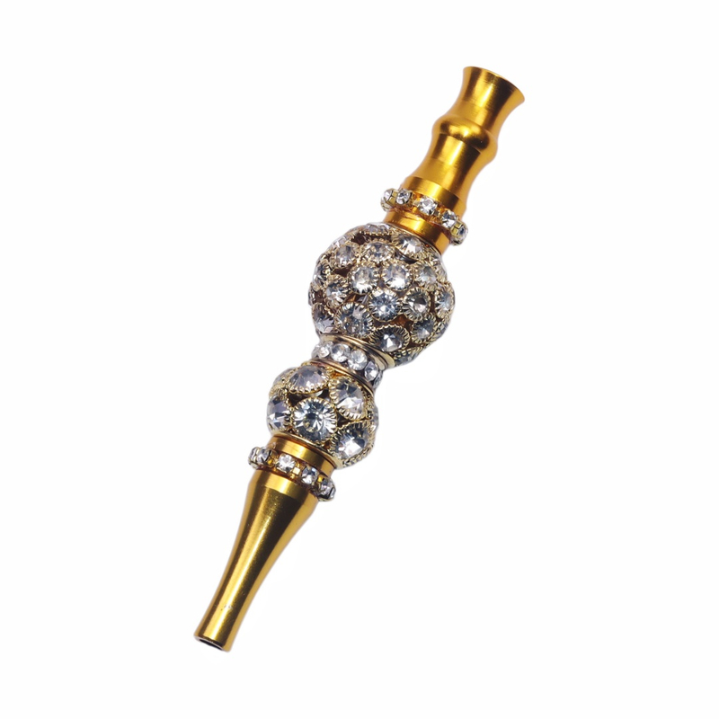 Sparkly Rhinestone Mouthpiece for Hookah Bling Bling Crystal Shisha Pipe Fashion Metal Blunt Holder for Party Bar Hookah Tips