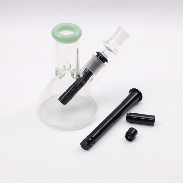 Multi-Color CNC Machined Aluminum Water Pipe Down Stem Unbreakable Adjustable Length Front Filter Glass Bong Accessory Universal Fit Replacement for Glass Down Stems