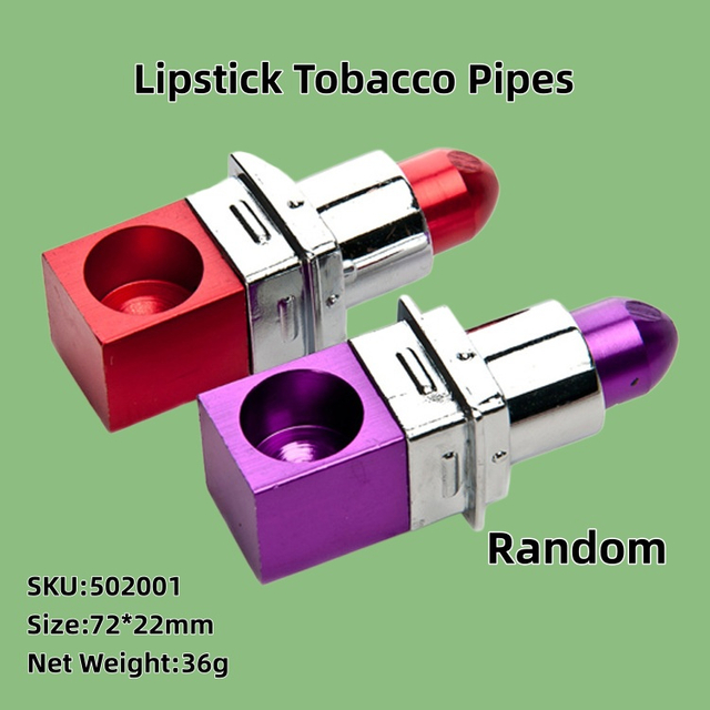 Lipstick Shaped Metal Smoking Pipe Novelty Discreet Tobacco Hand Pipe Unique Mechanic Themed Gift for Smokers