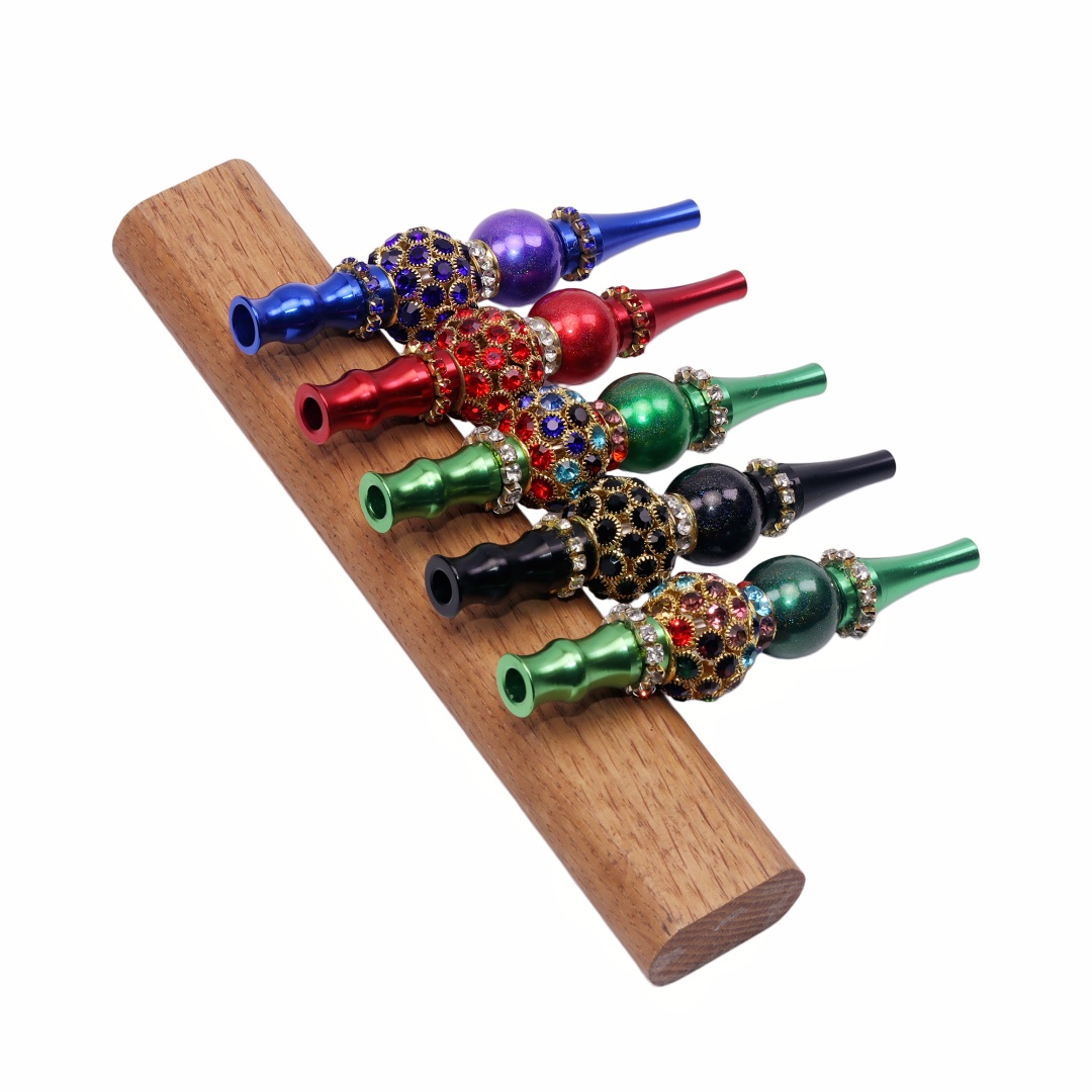 Luxury Rhinestone Hookah Tips Glitter Ball Metal Mouthpiece Decorative Shisha Nargila Hose Nozzle Hookah Tips Hookah Mouthpiece Shisha Accessories Nargila Hose Tip