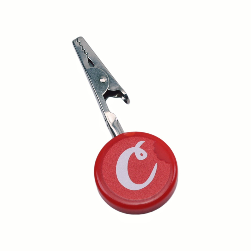 4 Pack Roach Clip with Round Badge Holder Smoking Joint Holder Alligator Clip Custom Logo Roach Clip for Smoking Roach Clip with Cookies Printed Badge Joint Holder Clip