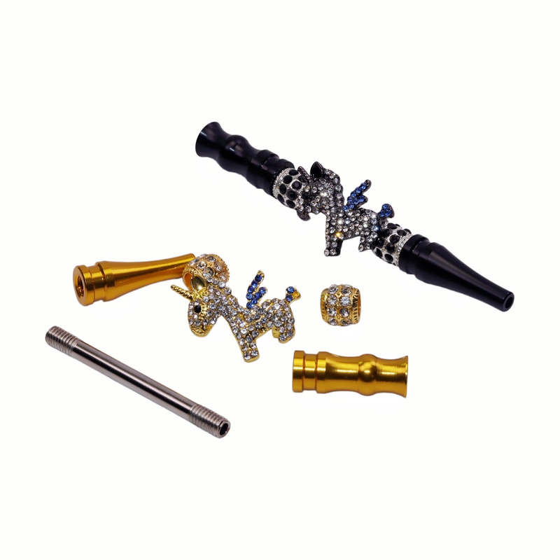 Bling Luxury Rhinestone Unicorn Hookah Mouthpiece Hookah Tips Blunt for Smoking 