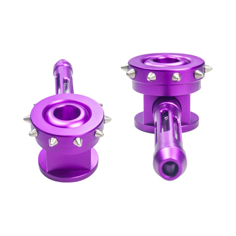 Punk Style Spiked Metal Pipe, Edgy Spiked Hammer Pipe, Multi-color Aluminum Spiked Hand Pipe, Glass Stem Metal Smoking Pipe