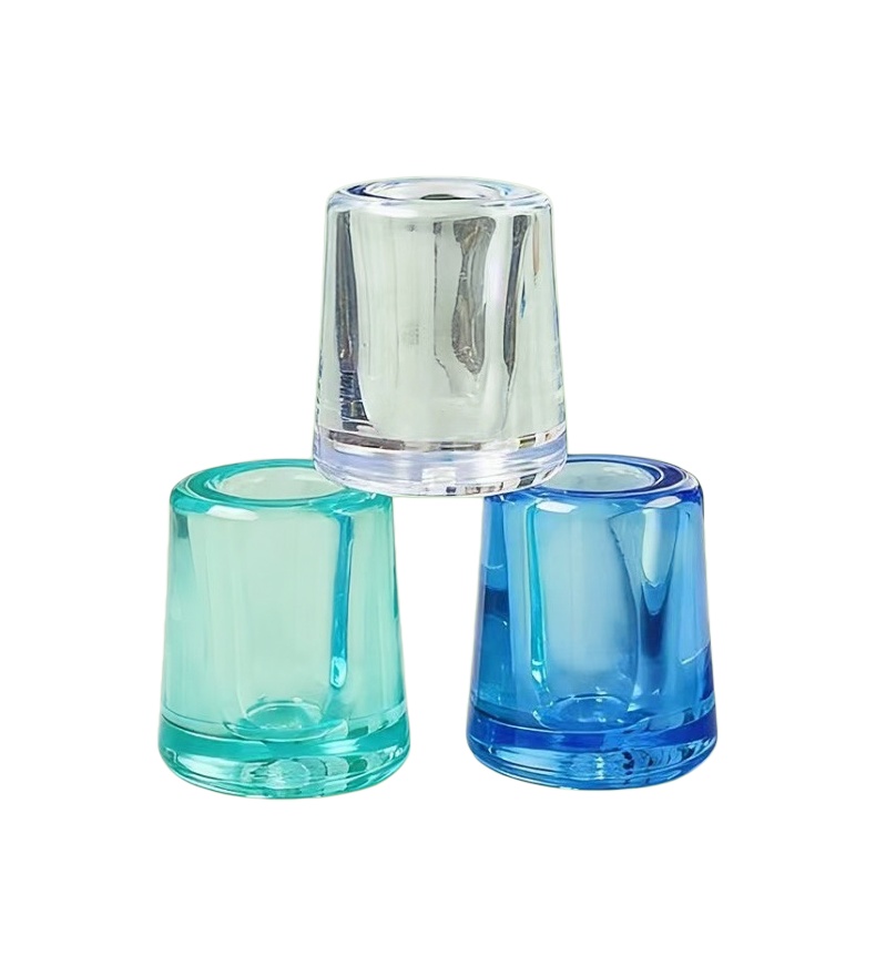 Modern Minimalist Hassle-free Cleaning Solid Base Crystal Transparent Glass Snuffer Extinguisher for Smoking