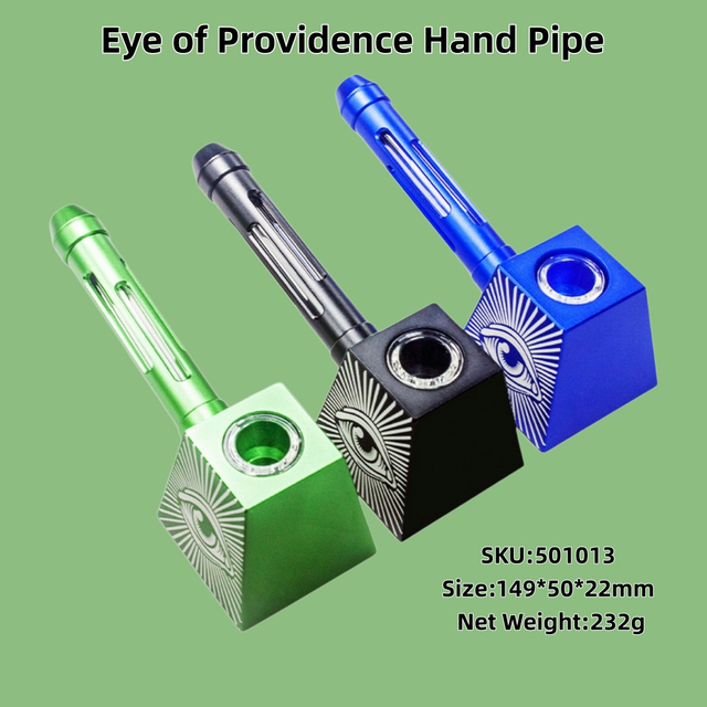 Eye of Providence Engraved Metal Pipe Durable Aluminum Tobacco Pipe Portable All-Seeing Eye Smoking Pipe