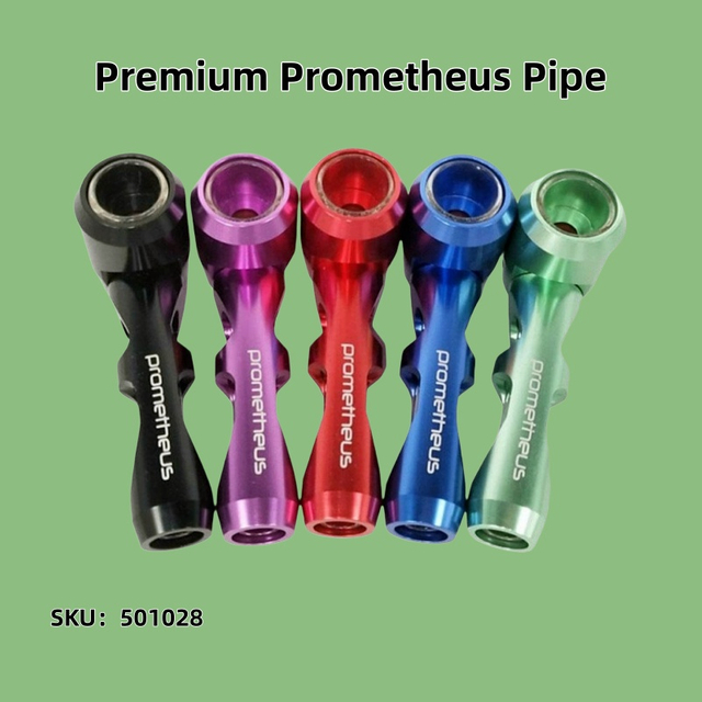 Premium Durable Portable Aluminum Metal Detachable Prometheus Tobacco Pipe With Booklets Pipe Screen & Cleeaning Cotton for Smoking